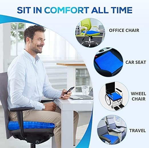 Orthopedic Gel Seat Cushion for Office & Car – Breathable Silicone Egg Sitting Pad for Tailbone, Sciatica & Back Pain Relief
