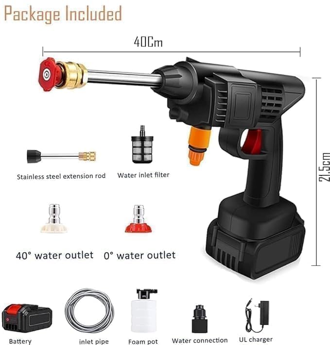 Portable Wireless High Pressure Washer Gun