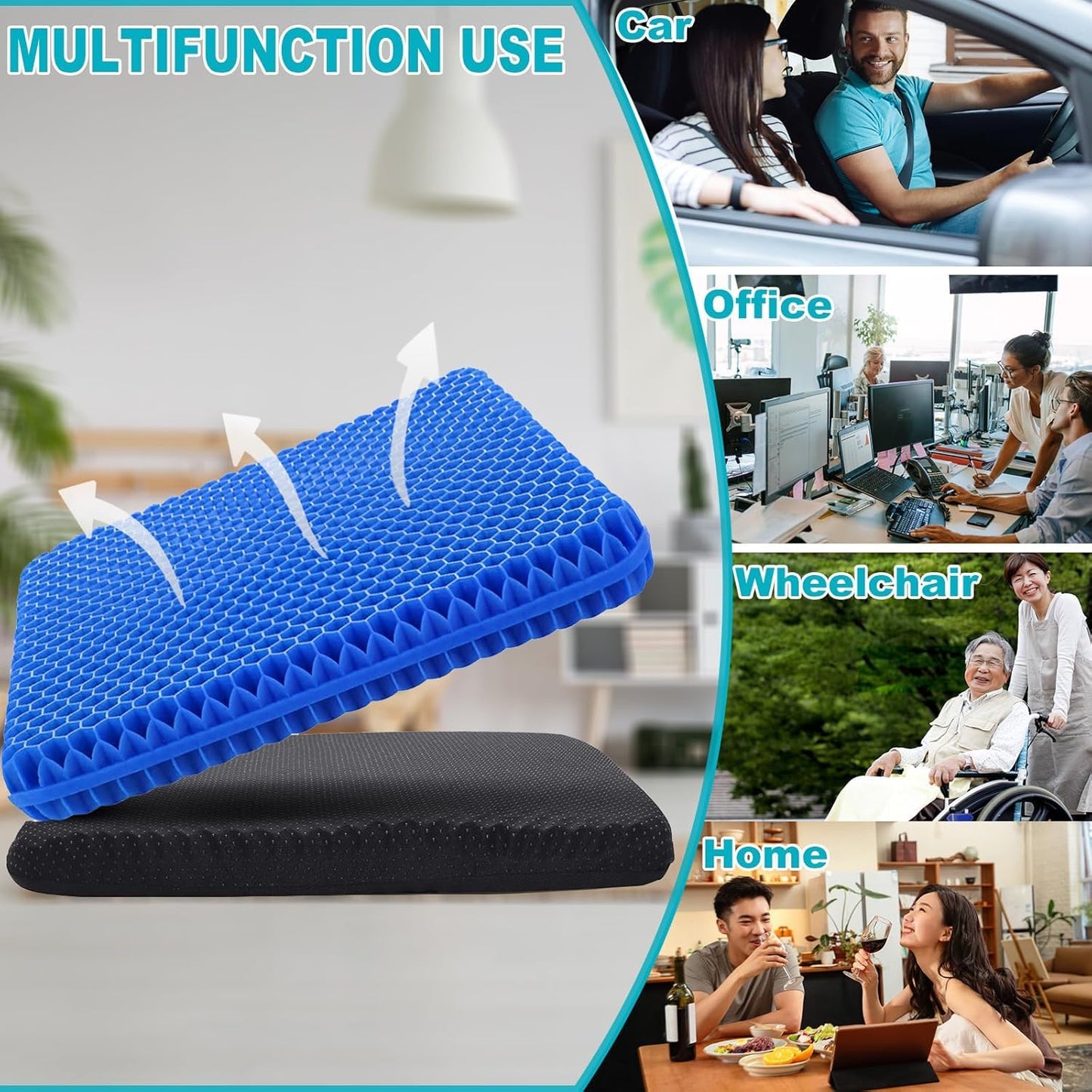 HRK Gel Seat Cushion for Long Sitting