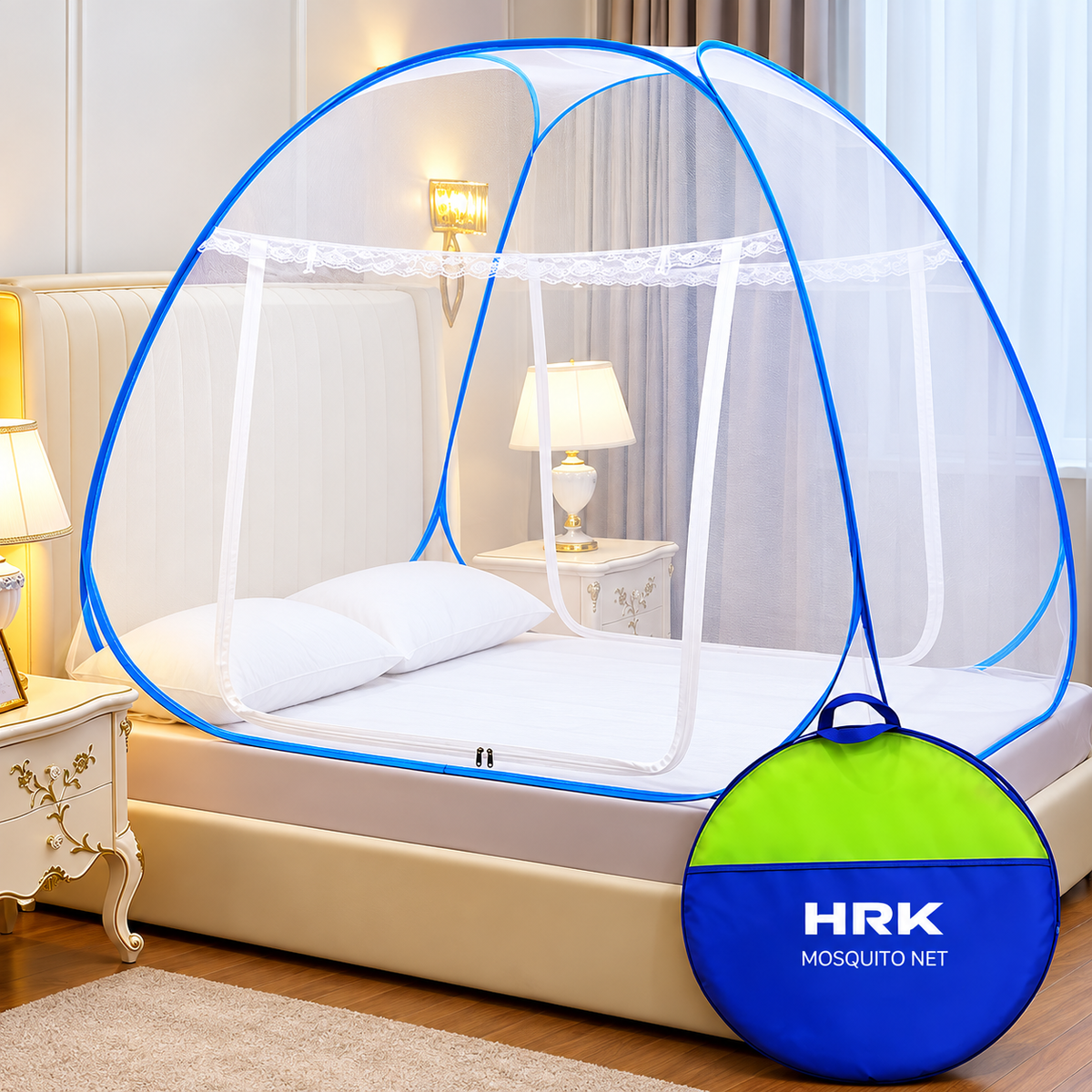 Classic Mosquito Net for Double Bed | King Size Foldable Machardani