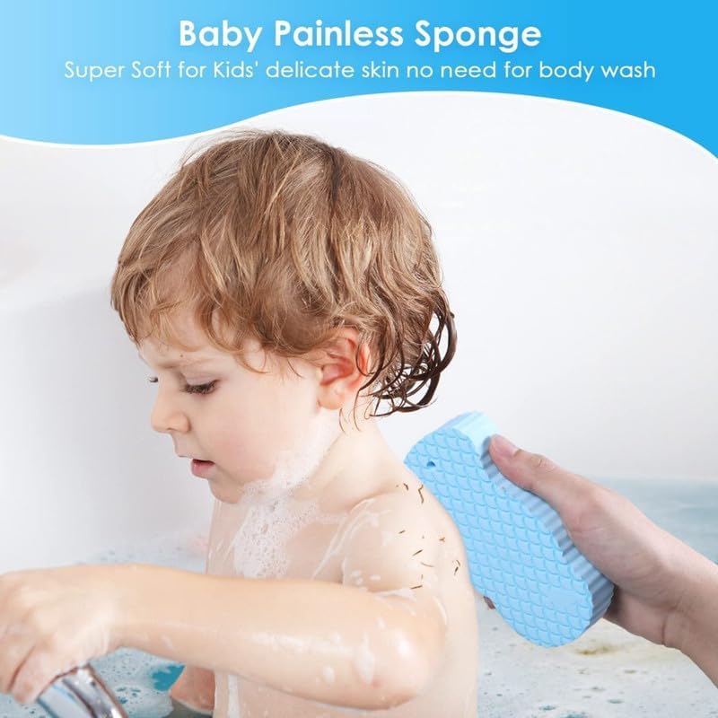 Soft Silicone Bath Body Brush + Body Scrubber + Bath Sponge Pack of 3
