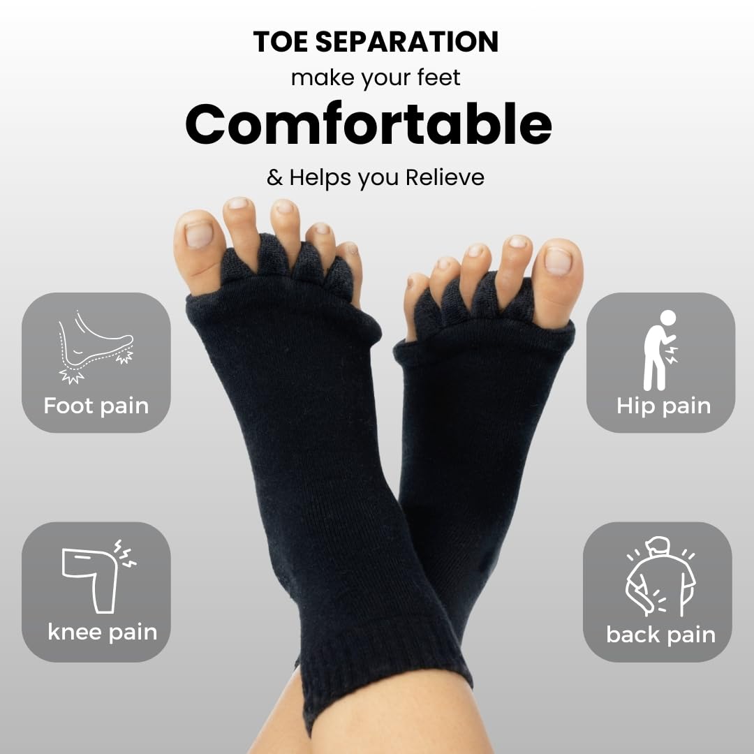 Foot Alignment Socks with 5-Toe Separator