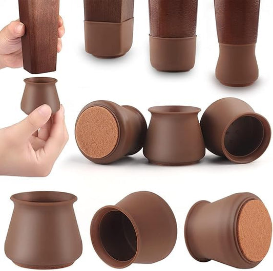 Silicone Chair Leg Caps with Soft Felt