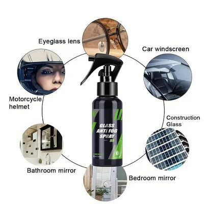 Pack of 3 Car Glass Cleaning Kit – Oil Film Brush, Anti-Fog Spray & Microfiber Cloth
