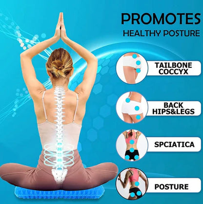 Orthopedic Gel Seat Cushion for Office & Car – Breathable Silicone Egg Sitting Pad for Tailbone, Sciatica & Back Pain Relief