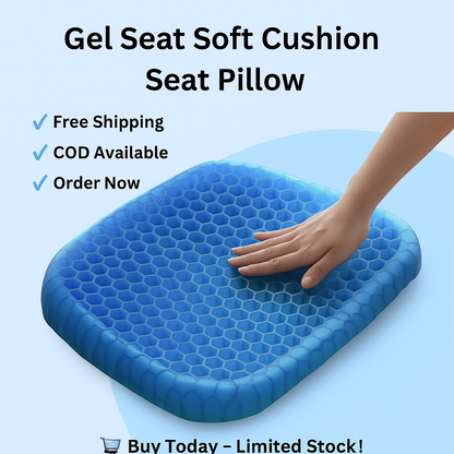 Orthopedic Gel Seat Cushion for Office & Car – Breathable Silicone Egg Sitting Pad for Tailbone, Sciatica & Back Pain Relief