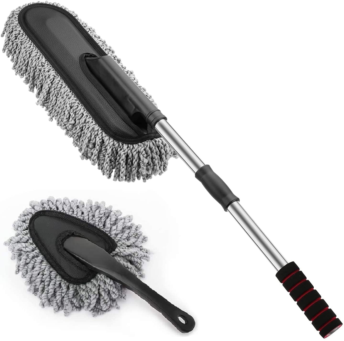 Pack of 8 Microfiber Car Duster & Complete Car Cleaning Kit – Brushes, Cloth, Polish, Shampoo & Glass Cleaning Tablets