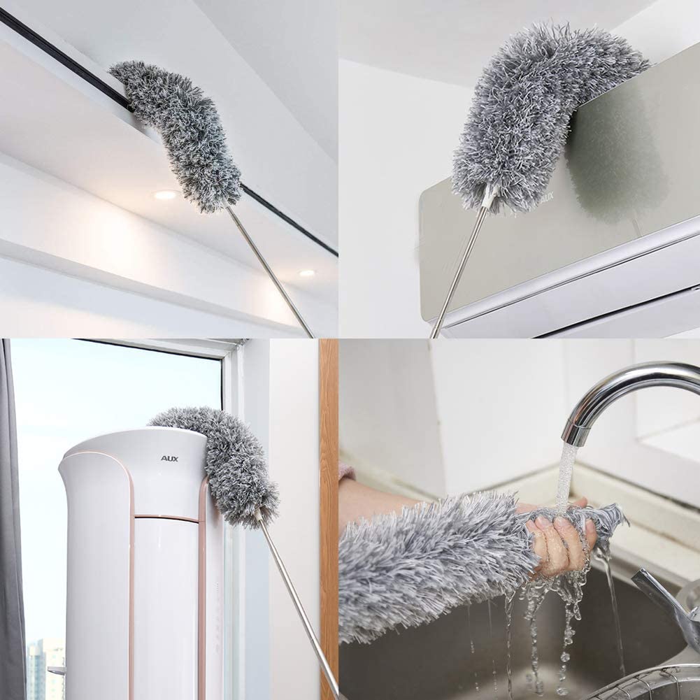 Long Handle Microfiber Feather Fan Ceiling Duster for Dust Cleaning