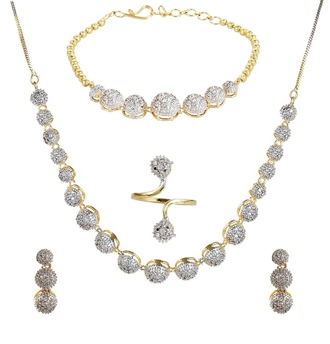 Jewellery Set for Women | Choker Necklace, Earrings, Bracelet & Ring Combo