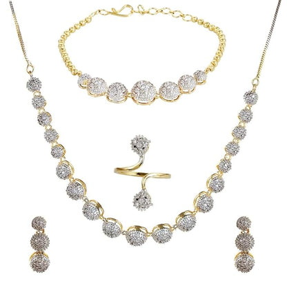 Jewellery Set for Women | Choker Necklace, Earrings, Bracelet & Ring Combo