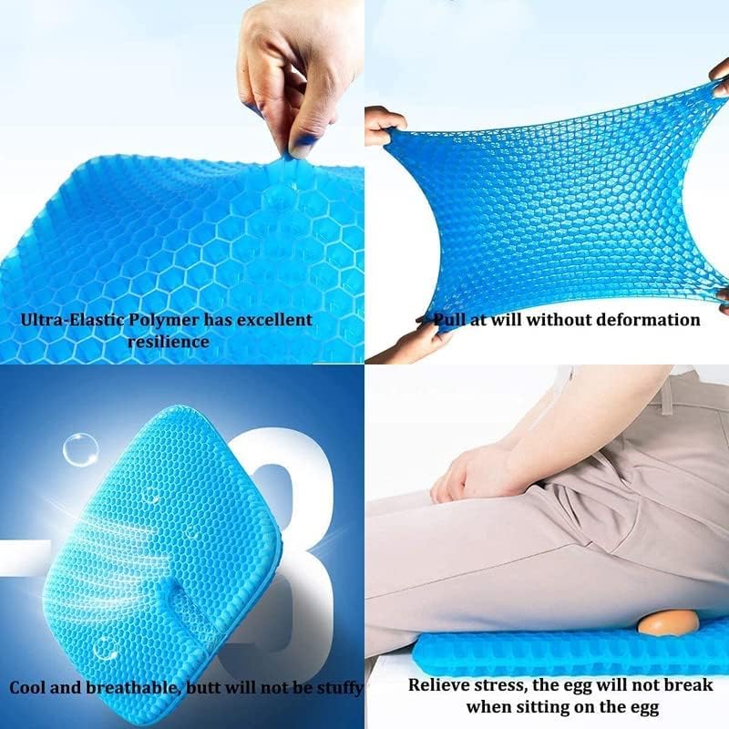 Orthopedic Gel Seat Cushion for Office & Car – Breathable Silicone Egg Sitting Pad for Tailbone, Sciatica & Back Pain Relief
