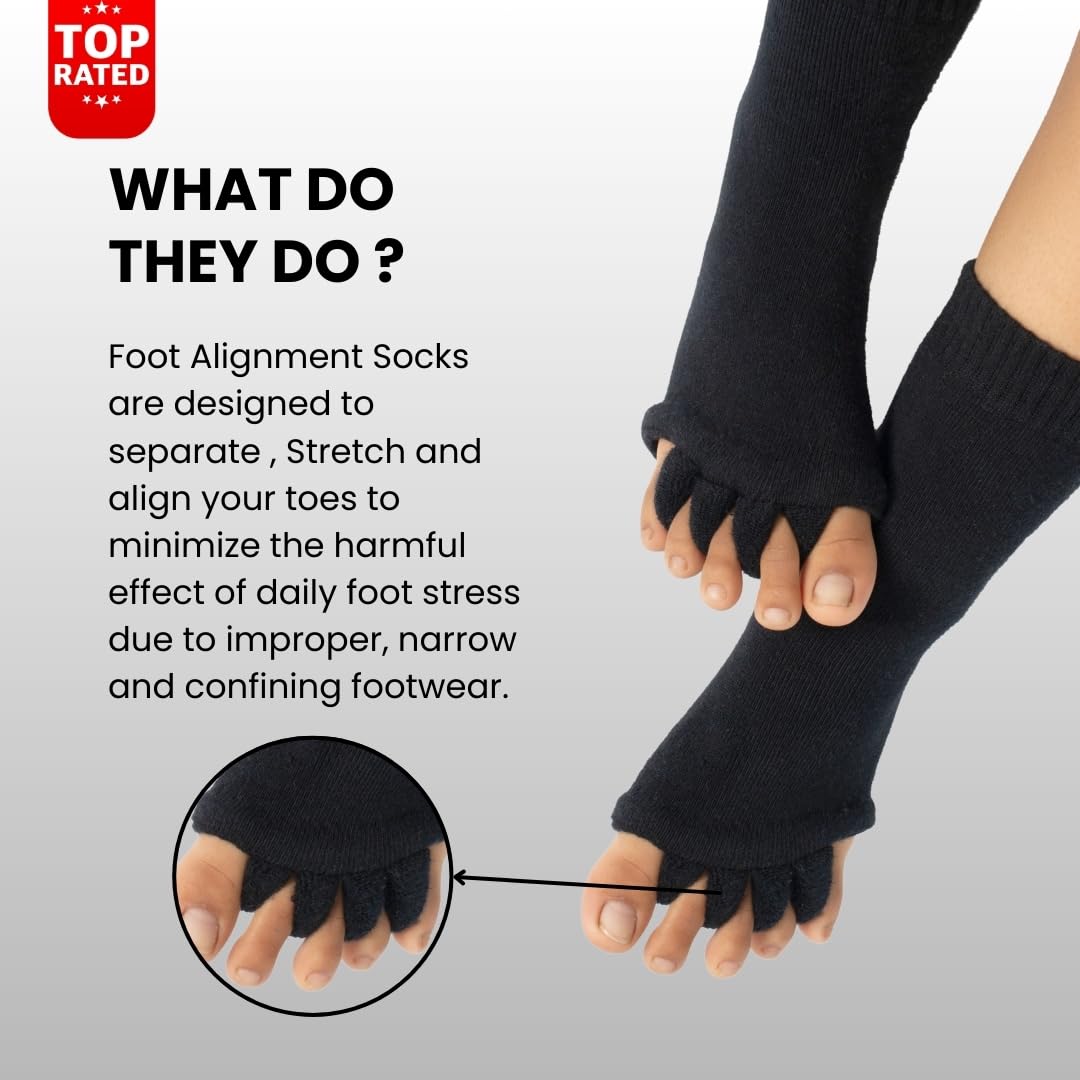 Foot Alignment Socks with 5-Toe Separator