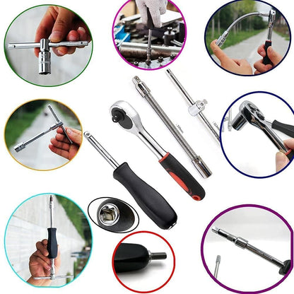 46-Piece Socket Wrench Tool Kit + Plier & Tester – 3-Piece Combo