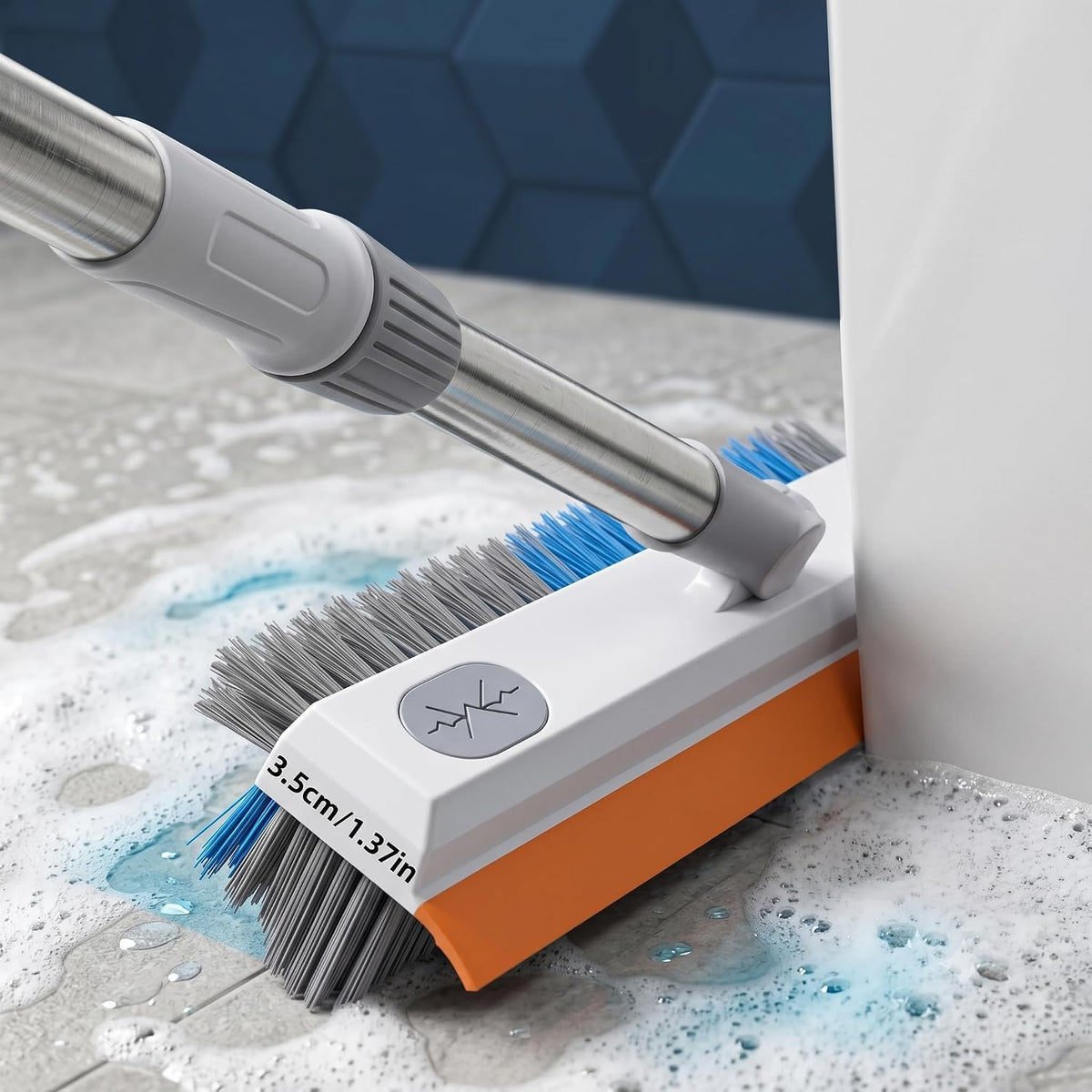 3-in-1 Bathroom Cleaning Brush + Silicone Floor Wiper Combo