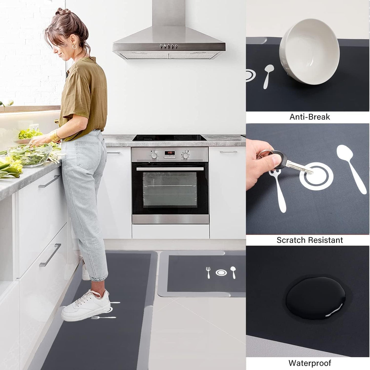 HRK 2 Pcs Kitchen Mats Set