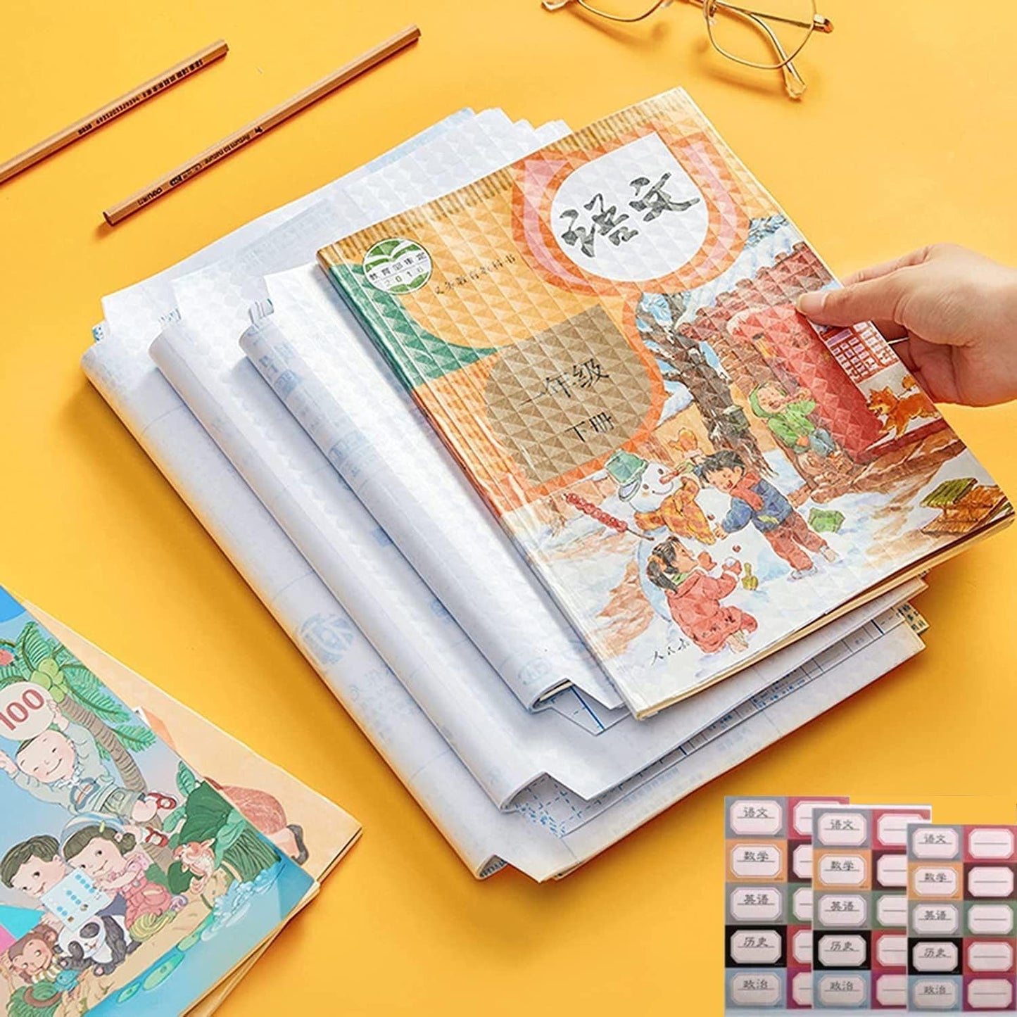 Transparent Paper Sticker Book Covers (Pack of 30)