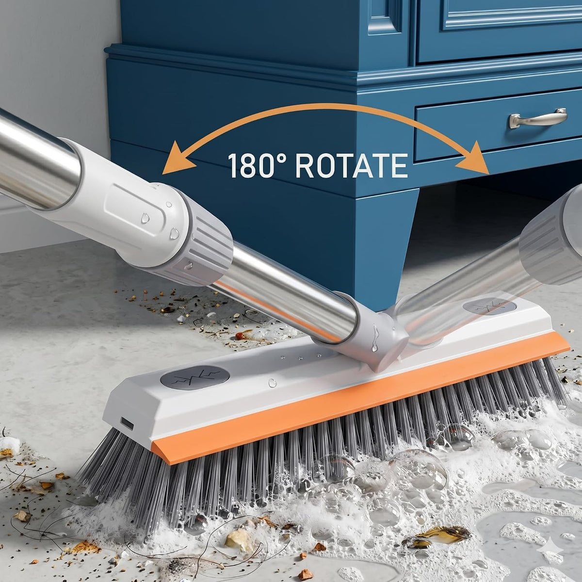3-in-1 Bathroom Cleaning Brush + Silicone Floor Wiper Combo