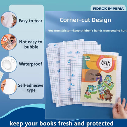 Transparent Paper Sticker Book Covers (Pack of 30)