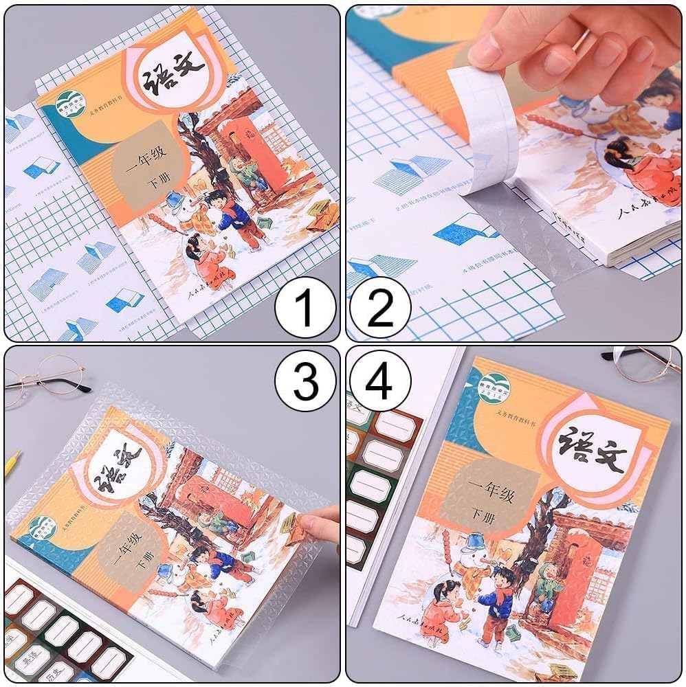 Transparent Paper Sticker Book Covers (Pack of 30)