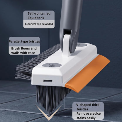3-in-1 Bathroom Cleaning Brush + Silicone Floor Wiper Combo