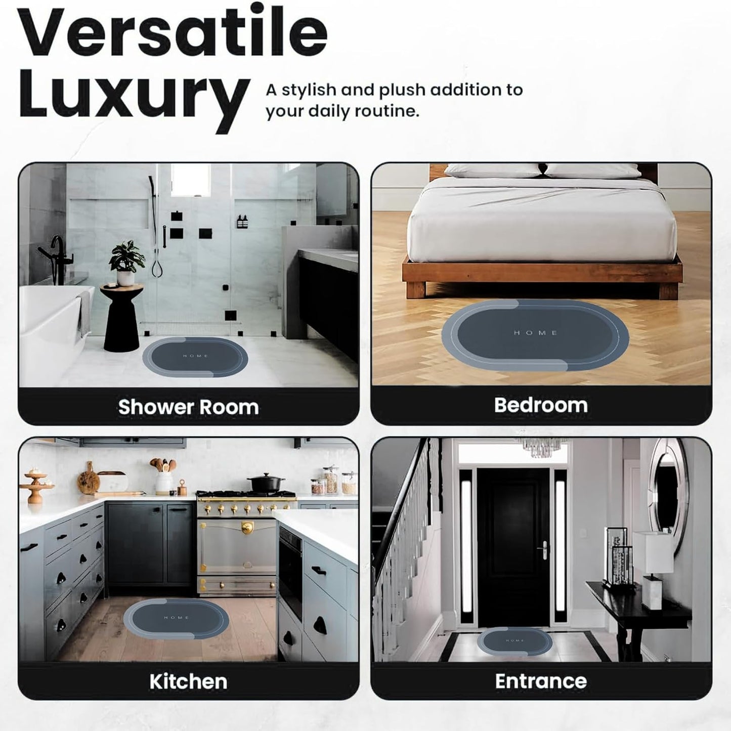 Bathroom Mat | Super Absorbent Soft Rubber Doormat for Bathroom, Home, Kitchen & Office | Fast-Dry Water Soaking Anti-Skid Rug