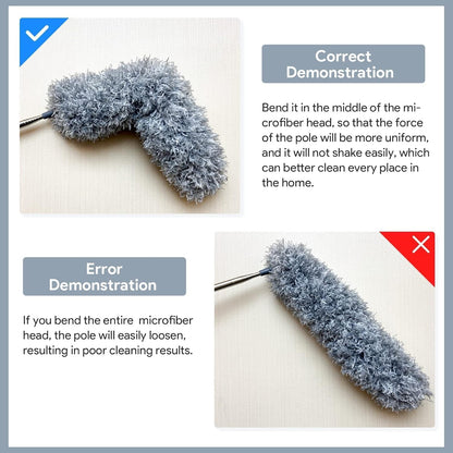 Long Handle Microfiber Feather Fan Ceiling Duster for Dust Cleaning