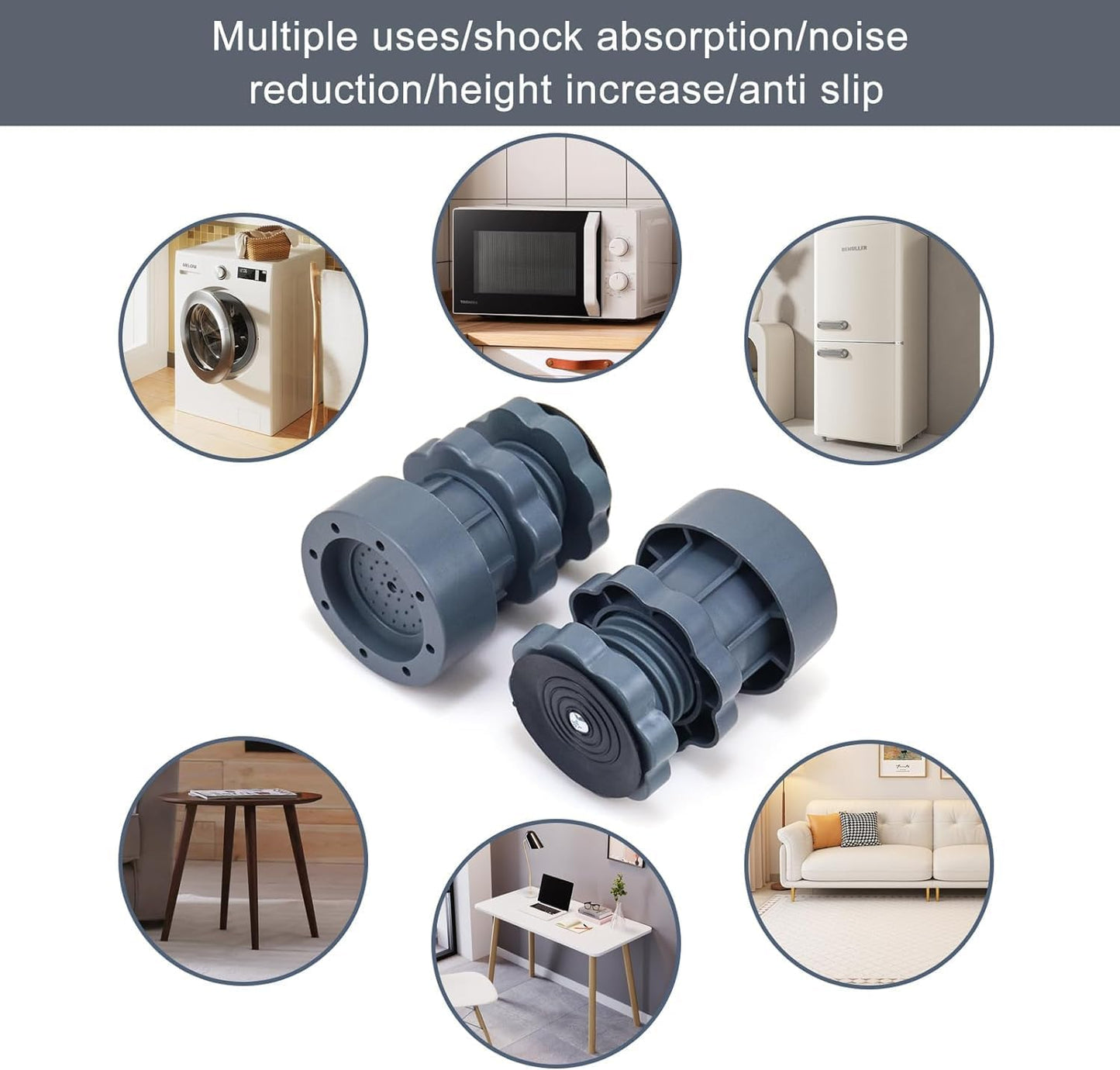 Washing Machine Stand with Anti-Vibration Pads (Set of 4)