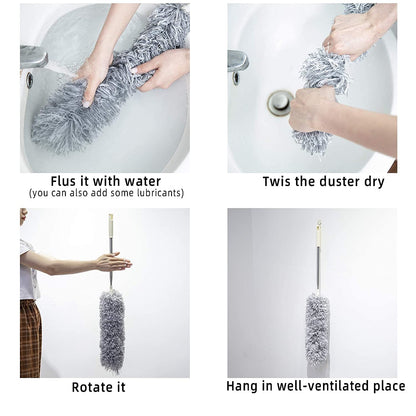 Long Handle Microfiber Feather Fan Ceiling Duster for Dust Cleaning