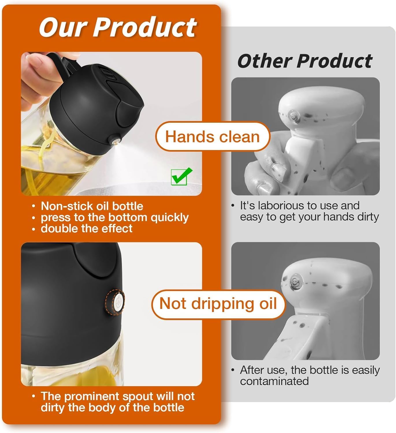 2-in-1 Oil Dispenser & Spray Bottle | 500ml