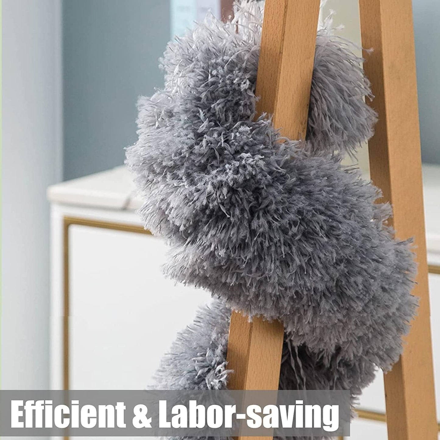 Long Handle Microfiber Feather Fan Ceiling Duster for Dust Cleaning