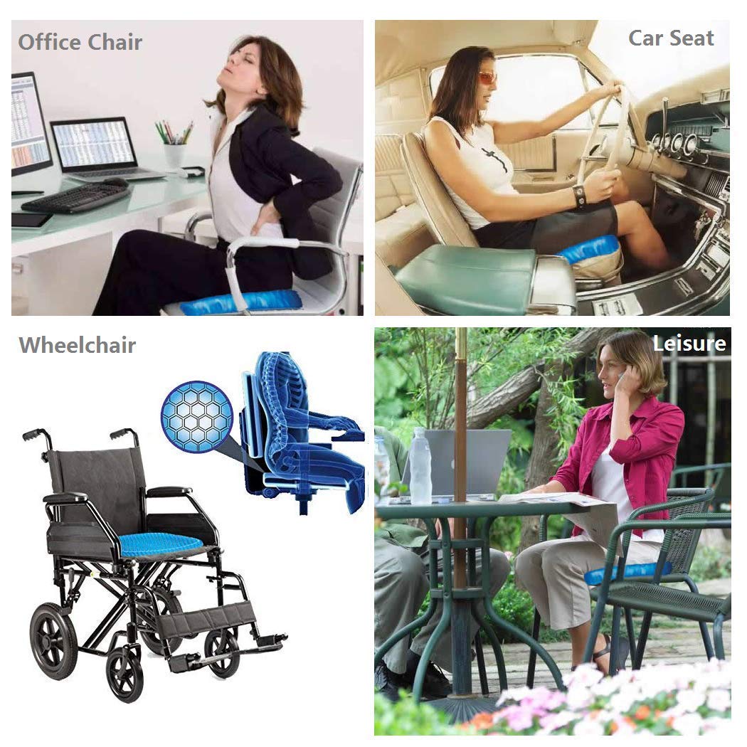 Orthopedic Gel Seat Cushion for Office & Car – Breathable Silicone Egg Sitting Pad for Tailbone, Sciatica & Back Pain Relief