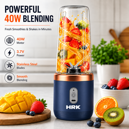 Portable Blender for Smoothies & Juices | 400ml Personal Juicer Mixer Grinder