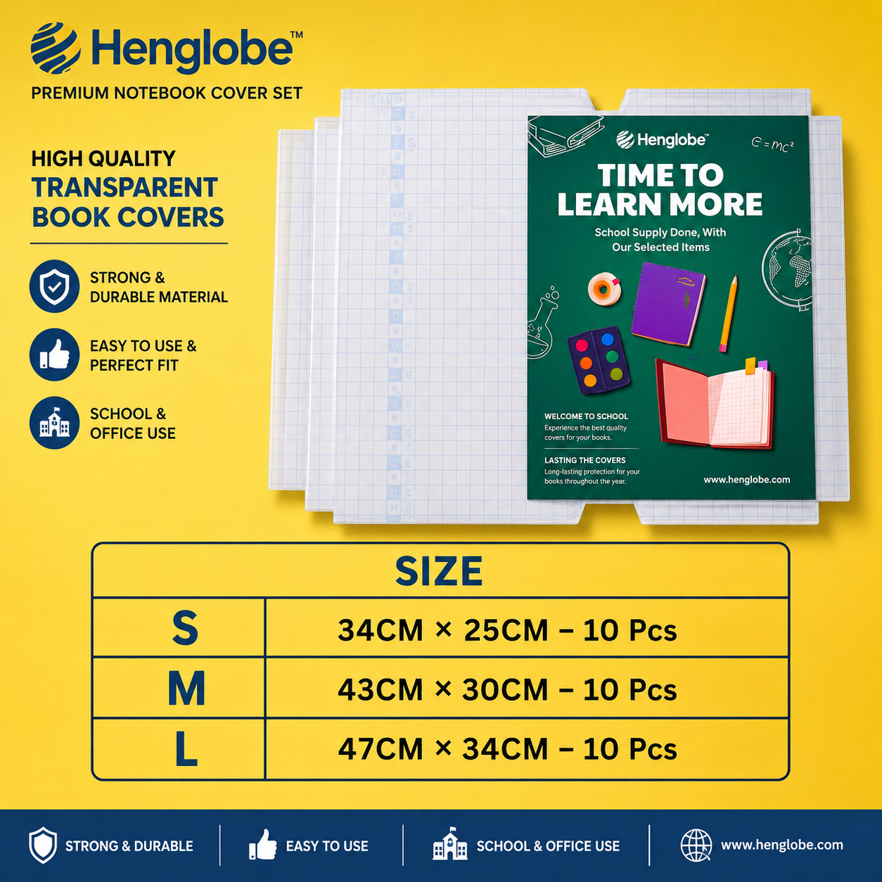 Transparent Paper Sticker Book Covers (Pack of 30)