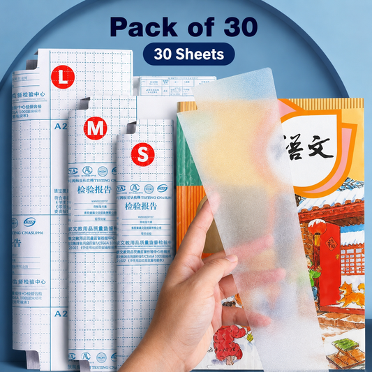 Transparent Paper Sticker Book Covers (Pack of 30)