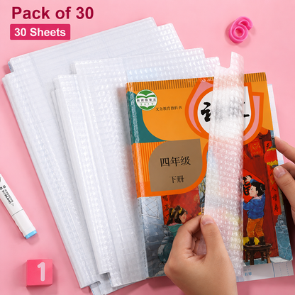 Transparent Paper Sticker Book Covers (Pack of 30)