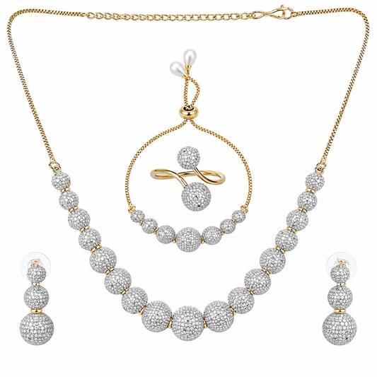 Jewellery Set for Women | Choker Necklace, Earrings, Bracelet & Ring Combo